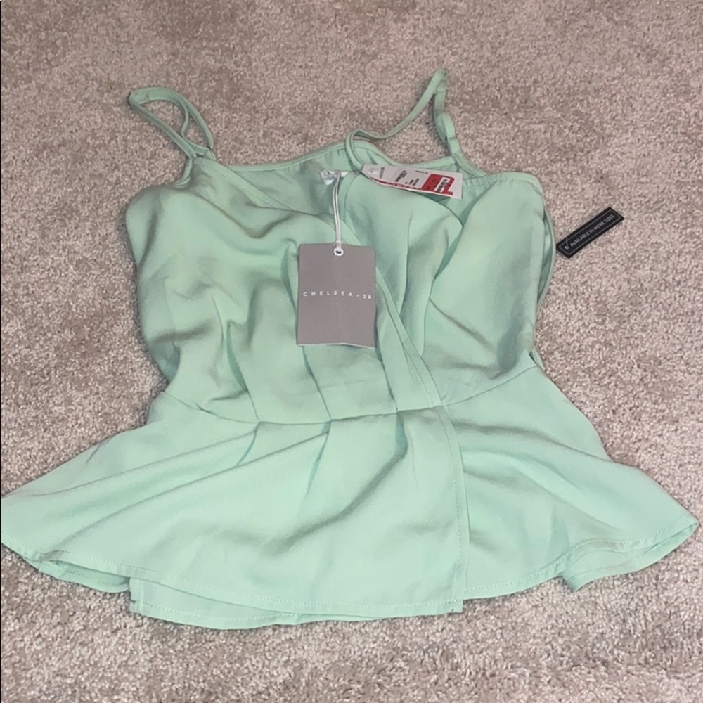 Mint green super cute flowy shirt NEW WITH TAGS